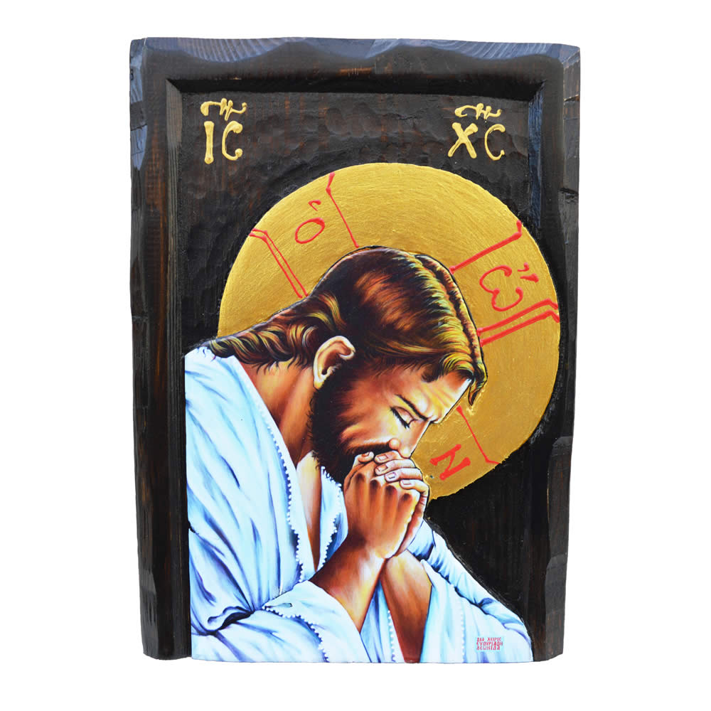 Η Προσευχή Του Ιησού Χριστού Στην Γεσθημανή Η Υψίστη Των Προσευχών Χειροποίητη Ξυλόγλυπτη Λιθογραφία LK 216