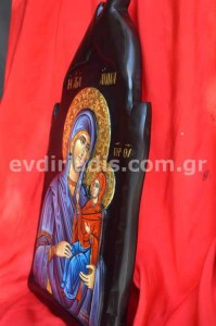 Αγία Άννα Χειροποίητη Ξυλόγλυπτη Αγιογραφία 