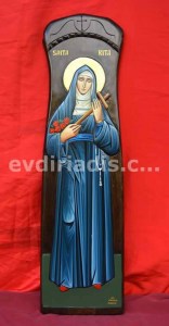Αγία Ρίτα Χειροποίητη Ξυλόγλυπτη Αγιογραφία  