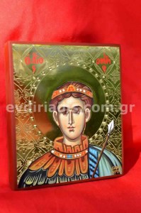 Άγιος Δημήτριος Χειροποίητη Αγιογραφία με Αληθινό Χρυσό 24Κ Στιλβωτό