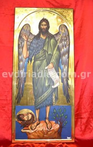 Άγιος Ιωάννης Χειροποίητη Αγιογραφία με Αληθινό Χρυσό 24Κ Στιλβωτό