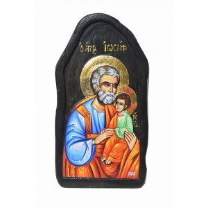  Άγιος Ιωσήφ Ο Μνήστωρ Χειροποίητη Ξυλόγλυπτη Λιθογραφία