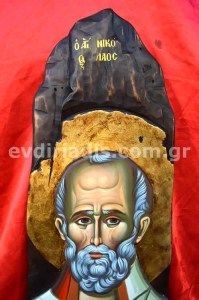 Άγιος Νικόλαος Χειροποίητη Ξυλόγλυπτη Αγιογραφία