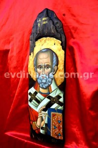 Άγιος Νικόλαος Χειροποίητη Ξυλόγλυπτη Αγιογραφία