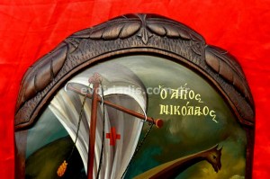 Άγιος Νικόλαος Χειροποίητη Ξυλόγλυπτη Αγιογραφία