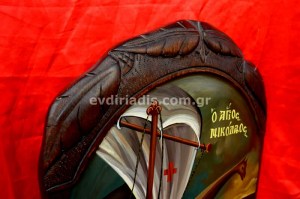 Άγιος Νικόλαος Χειροποίητη Ξυλόγλυπτη Αγιογραφία