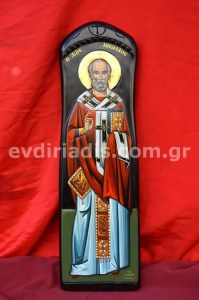 Άγιος Νικόλαος Χειροποίητη Ξυλόγλυπτη Αγιογραφία  