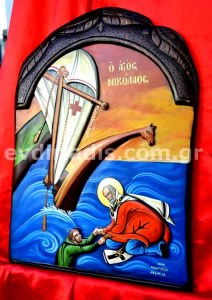 Άγιος Νικόλαος Χειροποίητη Ξυλόγλυπτη Αγιογραφία