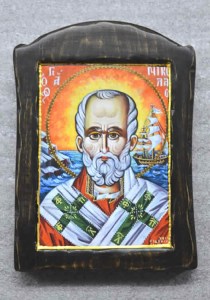 Άγιος Νικόλαος Χειροποίητη Λιθογραφία 