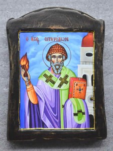 Άγιος Σπυρίδων Χειροποίητη Λιθογραφία 