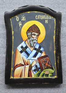 Άγιος Σπυρίδων Χειροποίητη Λιθογραφία 