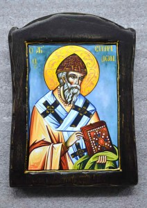 Άγιος Σπυρίδων Χειροποίητη Λιθογραφία 