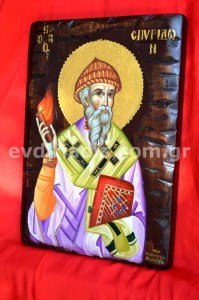 Άγιος Σπυρίδων Χειροποίητη Αγιογραφία 