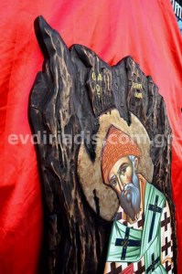 Άγιος Σπυρίδων Χειροποίητη Ξυλόγλυπτη Αγιογραφία