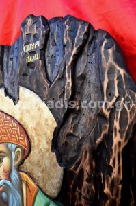 Άγιος Σπυρίδων Χειροποίητη Ξυλόγλυπτη Αγιογραφία