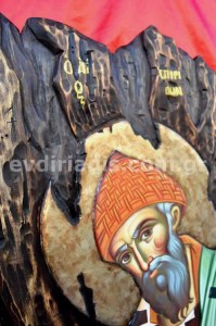 Άγιος Σπυρίδων Χειροποίητη Ξυλόγλυπτη Αγιογραφία