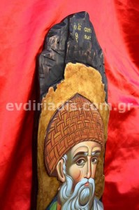 Άγιος Σπυρίδων Χειροποίητη Ξυλόγλυπτη Αγιογραφία