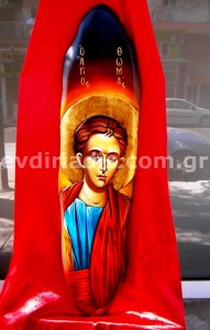 Άγιος Θωμάς Χειροποίητη Ξυλόγλυπτη Αγιογραφία