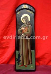 Άγιος Βερνάρδος Χειροποίητη Ξυλόγλυπτη Αγιογραφία  