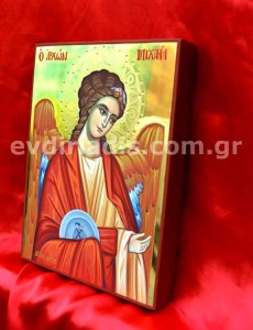 Αρχάγγελος Μιχαήλ Χειροποίητη Αγιογραφία με Αληθινό Χρυσό 24Κ Στιλβωτό