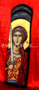 Άρχων Μιχαήλ Χειροποίητη Ξυλόγλυπτη Αγιογραφία  