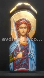 Άρχων Μιχαήλ Χειροποίητη Ξυλόγλυπτη Αγιογραφία  