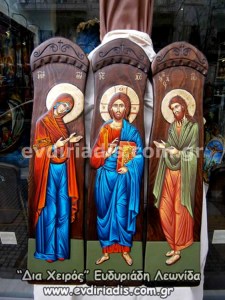 Δέησις Χειροποίητη Ξυλόγλυπτη Αγιογραφία