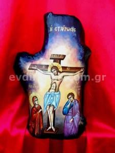 Ιησούς Χριστός Η Σταύρωσις Χειροποίητη Αγιογραφία Σε Φυσικό Κούτσουρο