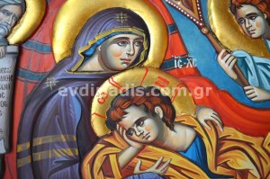 Ιησούς Χριστός Ο Αναπεσών Χειροποίητη Ξυλόγλυπτη Αγιογραφία Σε Φυσικό Κορμό Δέντρου