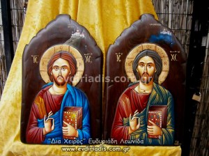 Ιησούς Χριστός Ο Ευλογών Χειροποίητη Ξυλόγλυπτη Αγιογραφία