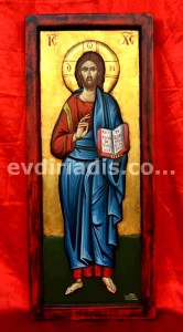 Ιησούς Χριστός Ο Ευλογών Χειροποίητη Ξυλόγλυπτη Αγιογραφία  