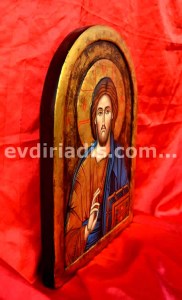 Ιησούς Χριστός Παντοκράτωρ Της Αγίας Σοφίας Χειροποίητη Ξυλόγλυπτη Αγιογραφία  