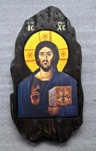 Ιησούς Χριστός Παντοκράτωρ Του Σινά  Χειροποίητη Ξυλόγλυπτη Λιθογραφία