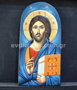 Ιησούς Χριστός Παντοκράτωρ Του Σινά Χειροποίητη Ξυλόγλυπτη Αγιογραφία