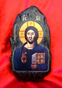 Ιησούς Χριστός Παντοκράτωρ Του Σινά Χειροποίητη Λιθογραφία 