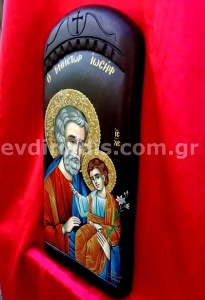 Ο Άγιος Ιωσήφ Ο Μνήστωρ Χειροποίητη Αγιογραφία 