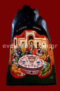 Ο Μυστικός Δείπνος Χειροποίητη Ξυλόγλυπτη Αγιογραφία