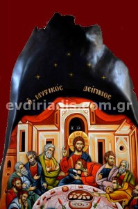 Ο Μυστικός Δείπνος Χειροποίητη Ξυλόγλυπτη Αγιογραφία