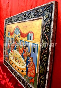 Ο Μυστικός Δείπνος Χειροποίητη Ξυλόγλυπτη Αγιογραφία