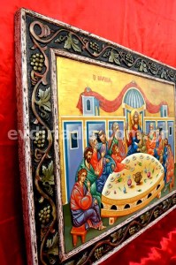 Ο Μυστικός Δείπνος Χειροποίητη Ξυλόγλυπτη Αγιογραφία