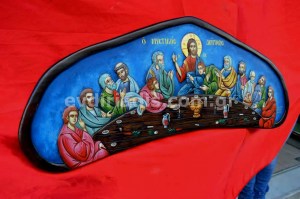 Ο Μυστικός Δείπνος Χειροποίητη Ξυλόγλυπτη Αγιογραφία