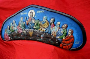 Ο Μυστικός Δείπνος Χειροποίητη Ξυλόγλυπτη Αγιογραφία