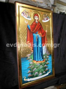 Παναγία Έφορος Του Αγίου Όρους Χειροποίητη Αγιογραφία με Αληθινό Χρυσό 24Κ Στιλβωτό