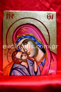 Παναγία Γλυκοφιλούσα Χειροποίητη Αγιογραφία