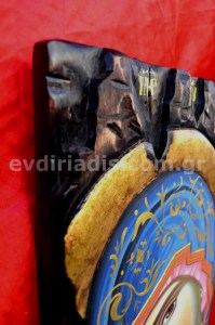 Παναγία Γλυκοφιλούσα Χειροποίητη Ξυλόγλυπτη Αγιογραφία