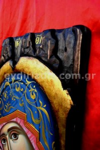 Παναγία Γλυκοφιλούσα Χειροποίητη Ξυλόγλυπτη Αγιογραφία