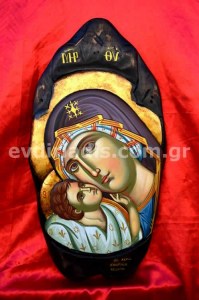 Παναγία Γλυκοφιλούσα Χειροποίητη Ξυλόγλυπτη Αγιογραφία