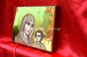 Παναγία Ιεροσολυμίτισσα Χειροποίητη Αγιογραφία με Αληθινό Χρυσό 24Κ Στιλβωτό
