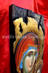 Παναγία Πορταίτισσα Χειροποίητη Ξυλόγλυπτη Αγιογραφία