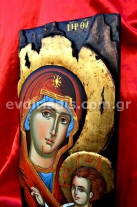 Παναγία Πορταίτισσα Χειροποίητη Ξυλόγλυπτη Αγιογραφία